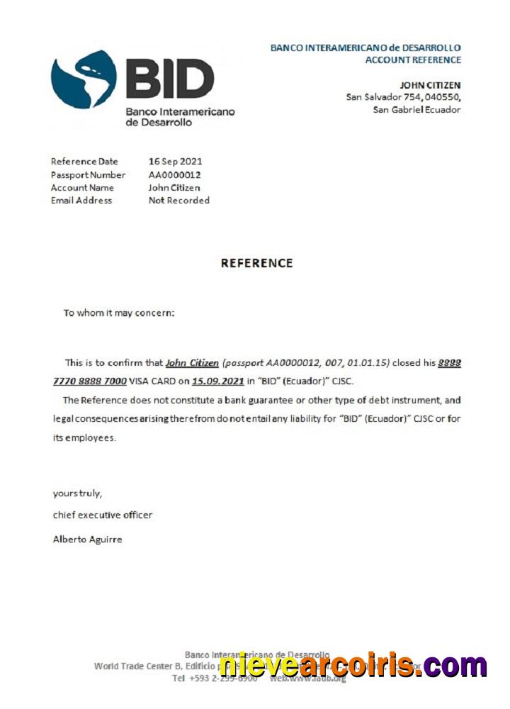 Ecuador Banco Interamericano de Desarrollo closure reference